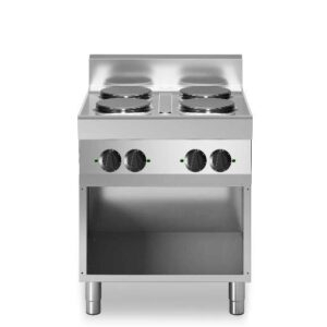 Electric range, FUN 700 2 square plates, on open cabinet